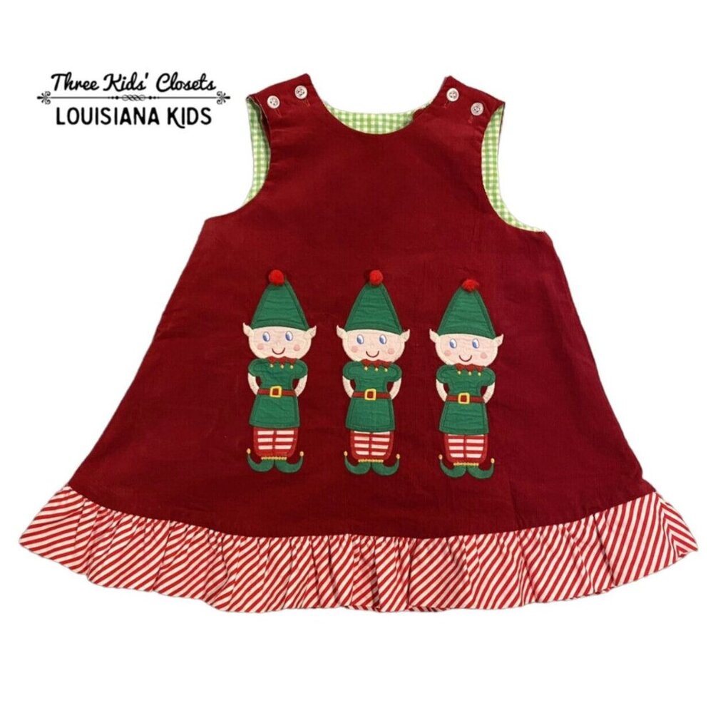 Bailey Boys 24m Reversible Christmas Elf / Teapot Appliqué Dress
